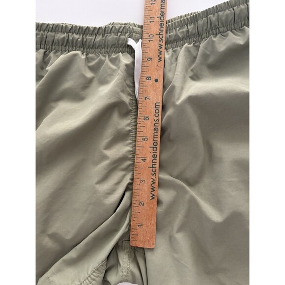 Bather Swim Trunks Shorts Mens Medium Olive Green Drawstring Liner Pool Beach - Picture 9 of 16